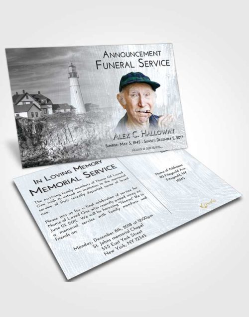 Funeral Announcement Card Template Freedom Lighthouse Journey