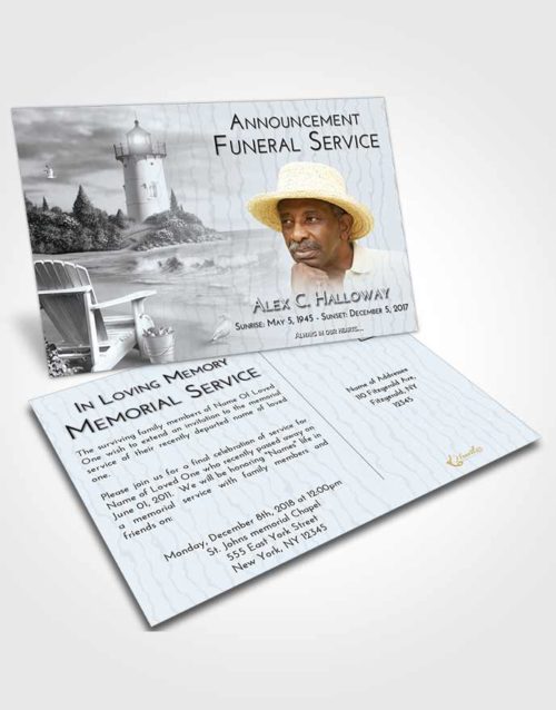 Funeral Announcement Card Template Freedom Lighthouse Laughter