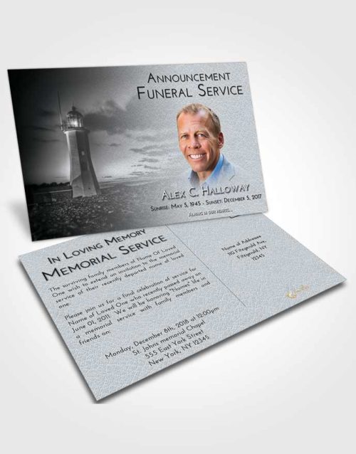Funeral Announcement Card Template Freedom Lighthouse Magnificence