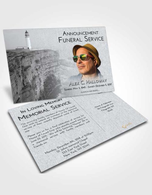 Funeral Announcement Card Template Freedom Lighthouse Point