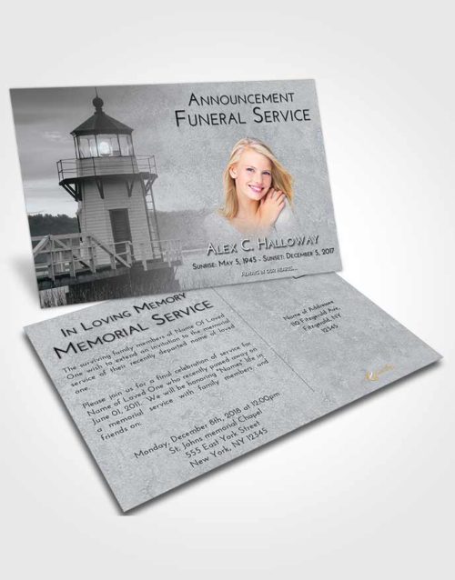 Funeral Announcement Card Template Freedom Lighthouse Surprise