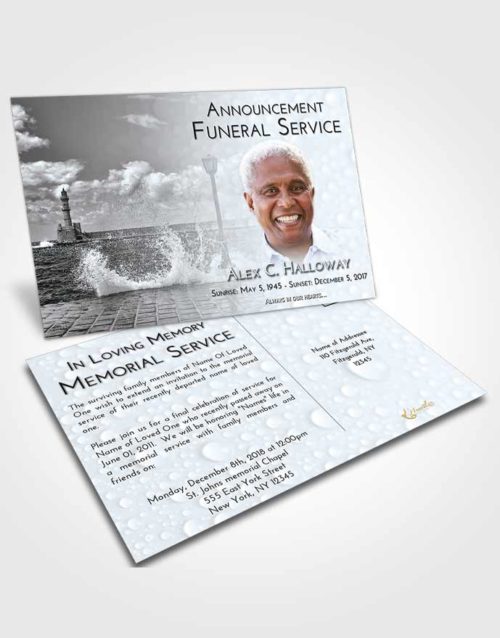Funeral Announcement Card Template Freedom Lighthouse in the Tides