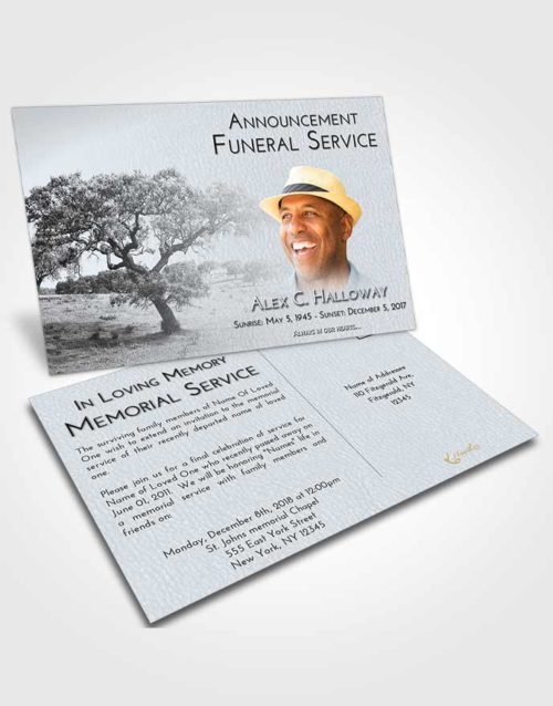 Funeral Announcement Card Template Freedom Loving Leaves
