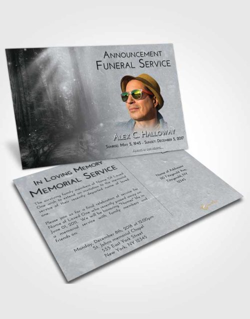 Funeral Announcement Card Template Freedom Magical Forest