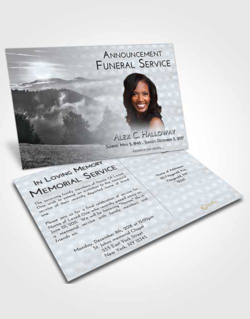 Funeral Announcement Card Template Freedom Misty Forest