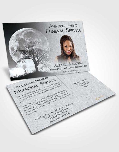 Funeral Announcement Card Template Freedom Moon Peace