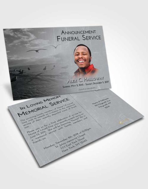 Funeral Announcement Card Template Freedom Natural Beach