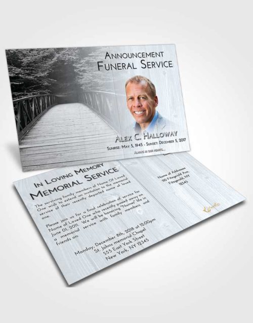 Funeral Announcement Card Template Freedom Nature Bridge Walk