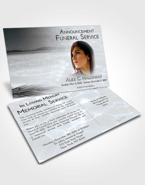 Funeral Announcement Card Template Freedom Ocean Ripples