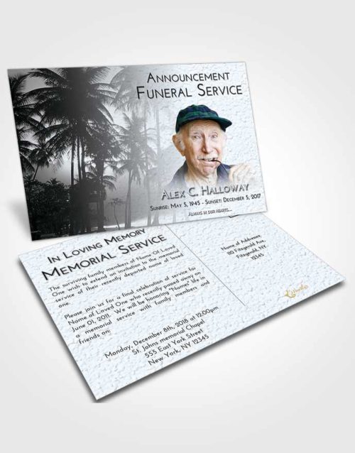 Funeral Announcement Card Template Freedom Palm Paradise