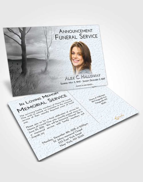 Funeral Announcement Card Template Freedom Peaceful Fall