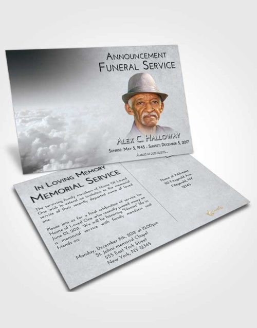 Funeral Announcement Card Template Freedom Return to the Clouds