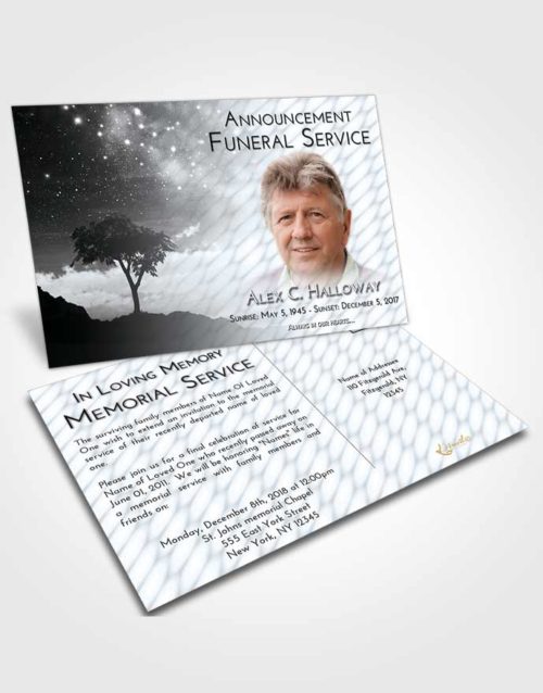 Funeral Announcement Card Template Freedom Scenic Sky