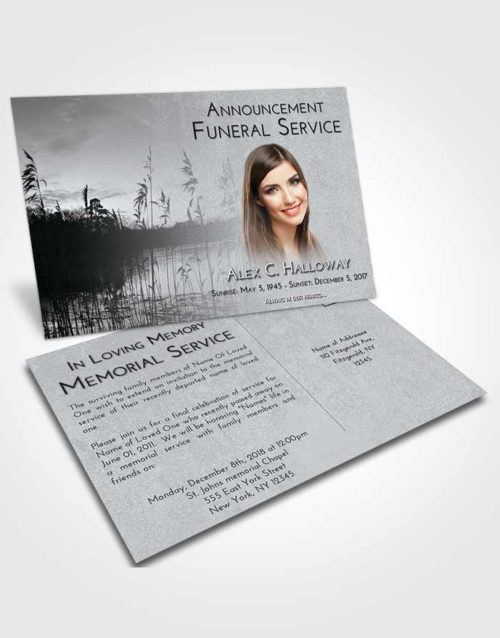 Funeral Announcement Card Template Freedom Serenity Lake