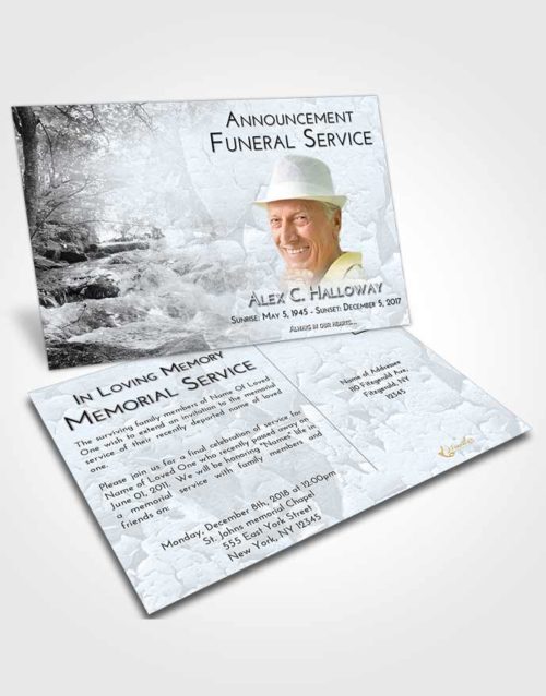 Funeral Announcement Card Template Freedom Silver Stream