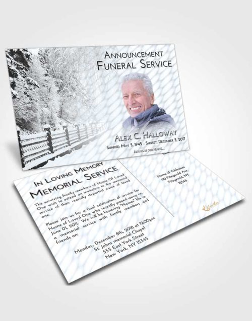 Funeral Announcement Card Template Freedom Snow Walk