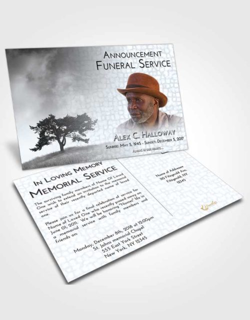 Funeral Announcement Card Template Freedom Solumn Tree