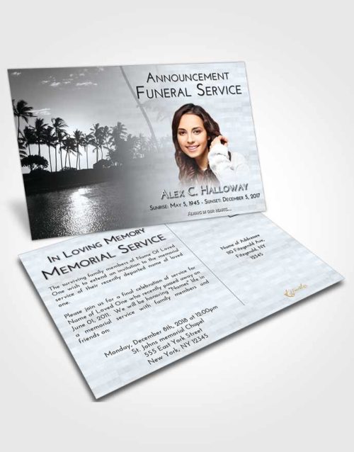 Funeral Announcement Card Template Freedom Summer Palms