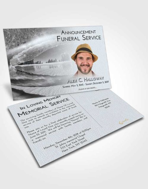 Funeral Announcement Card Template Freedom Summer Waves