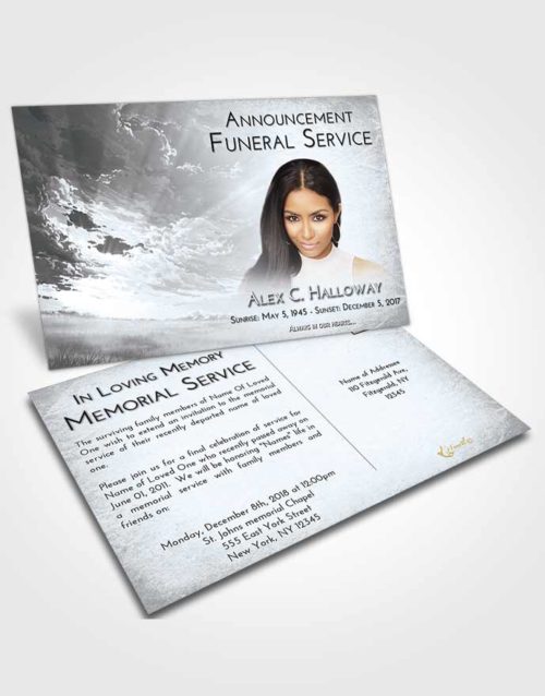Funeral Announcement Card Template Freedom Sunset Mystery