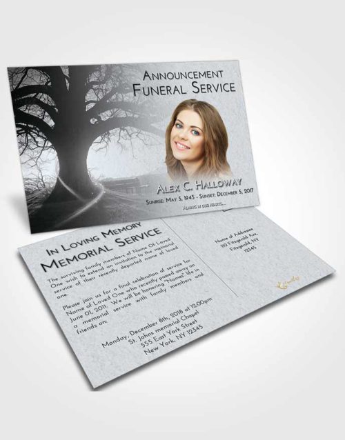 Funeral Announcement Card Template Freedom Tree Serenity