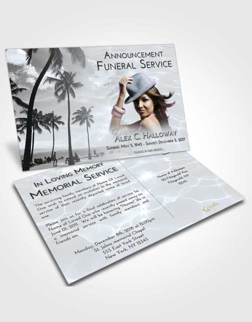 Funeral Announcement Card Template Freedom Tropical Breeze