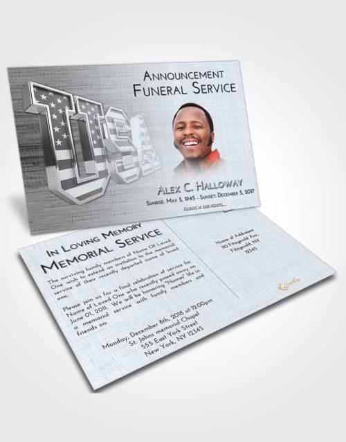 Funeral Announcement Card Template Freedom USA