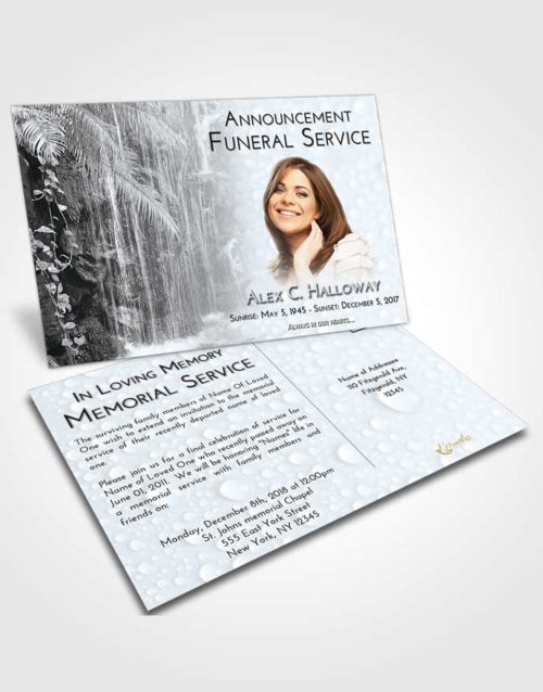 Funeral Announcement Card Template Freedom Waterfall Breeze