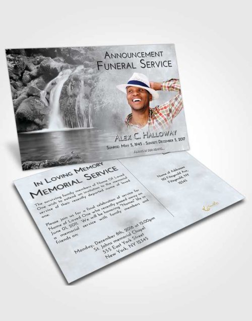 Funeral Announcement Card Template Freedom Waterfall Clarity