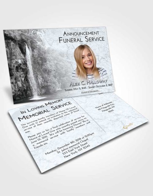 Funeral Announcement Card Template Freedom Waterfall Happiness