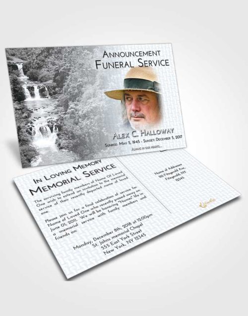 Funeral Announcement Card Template Freedom Waterfall Liberty