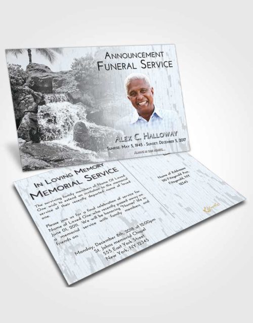 Funeral Announcement Card Template Freedom Waterfall Masterpiece