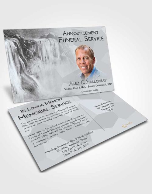 Funeral Announcement Card Template Freedom Waterfall Tranquility
