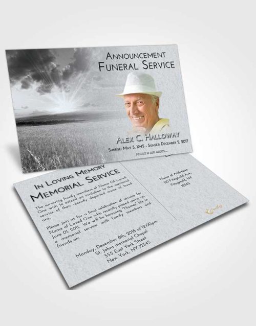 Funeral Announcement Card Template Freedom Wheat Fields
