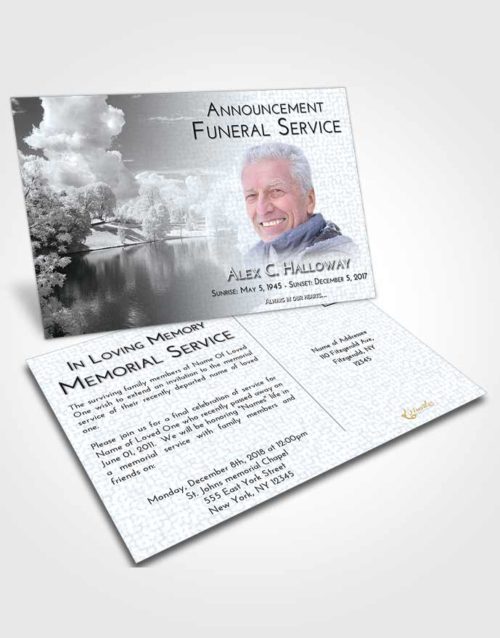 Funeral Announcement Card Template Freedom White Winter Park