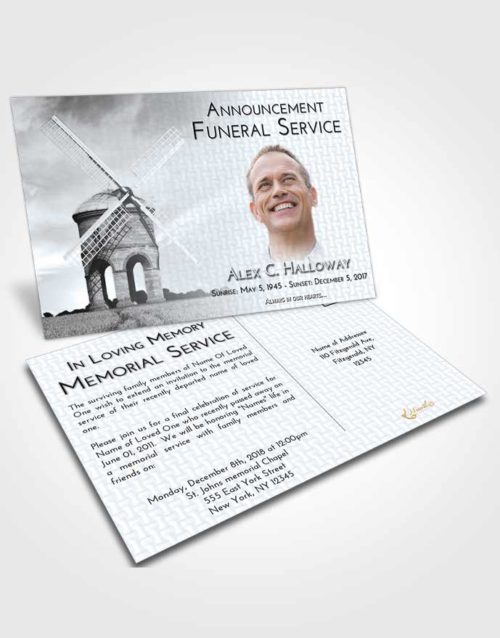 Funeral Announcement Card Template Freedom Windmill of Honor