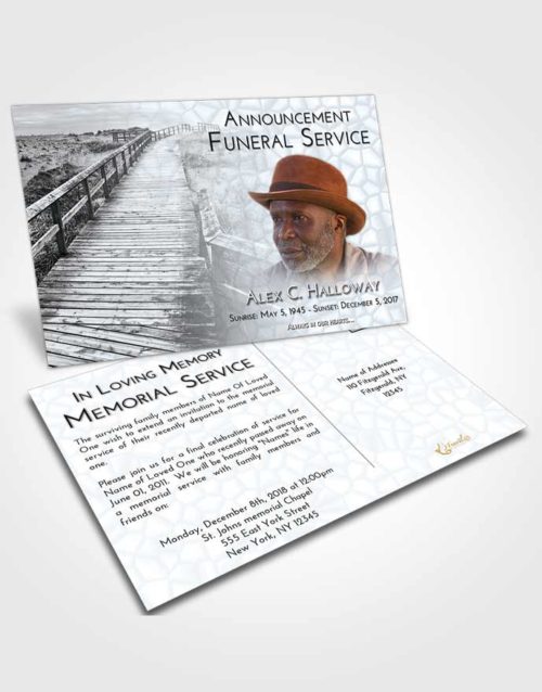 Funeral Announcement Card Template Freedom Wooden Walk