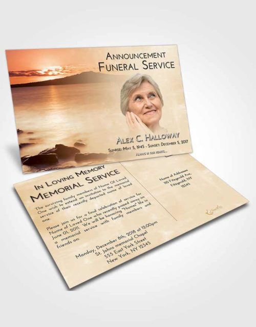 Funeral Announcement Card Template Golden Lake Front