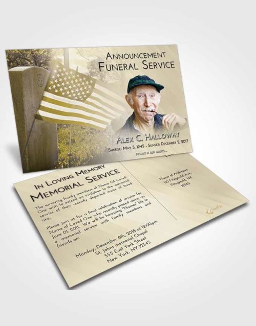Funeral Announcement Card Template Harmony American Smile
