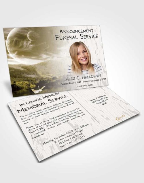 Funeral Announcement Card Template Harmony Astonishing Moon