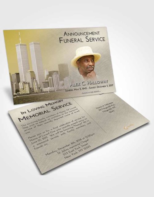 Funeral Announcement Card Template Harmony Cityscape