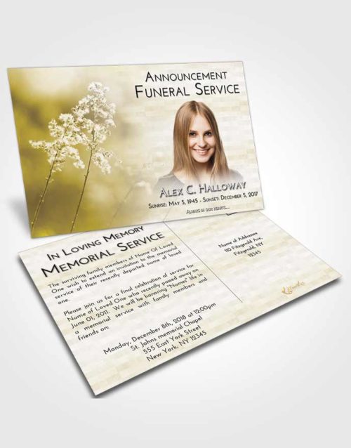 Funeral Announcement Card Template Harmony Colorful Spring