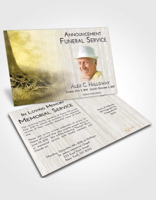 Funeral Announcement Card Template Harmony Deep Roots