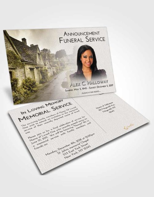 Funeral Announcement Card Template Harmony European Home