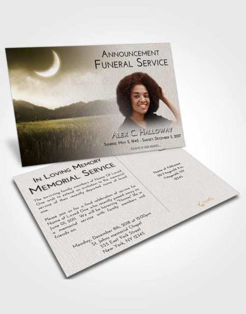Funeral Announcement Card Template Harmony Graceful Mountains