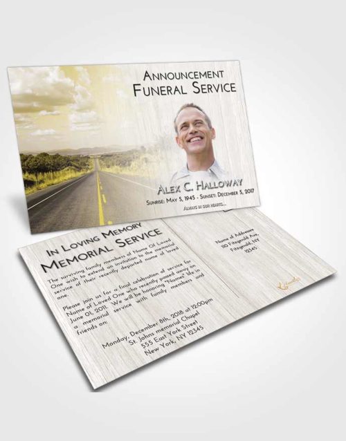 Funeral Announcement Card Template Harmony Highway Cruise
