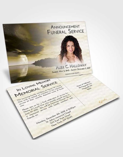 Funeral Announcement Card Template Harmony Illuminated Evening