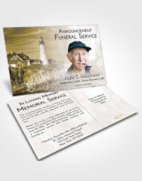 Funeral Announcement Card Template Harmony Lighthouse Journey
