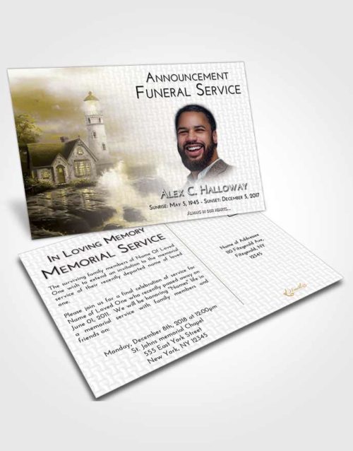 Funeral Announcement Card Template Harmony Lighthouse Lookout