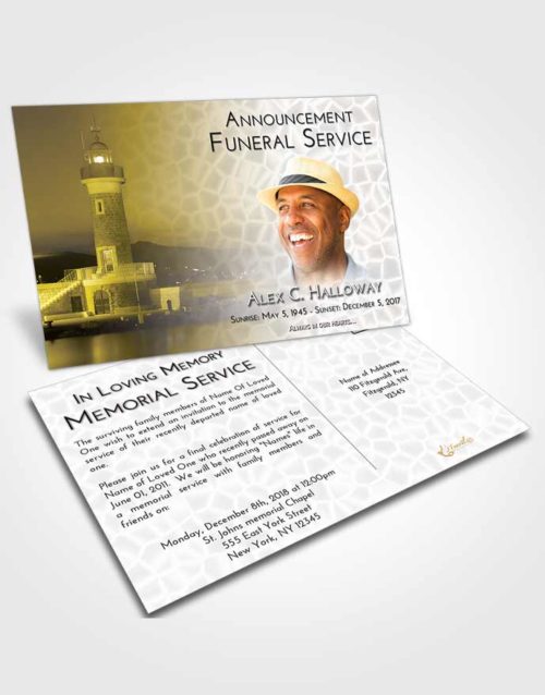 Funeral Announcement Card Template Harmony Lighthouse Majesty